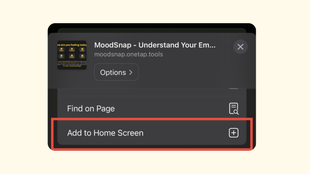 Install MoodSnap on iOS: Step 2 iOS installation step 2