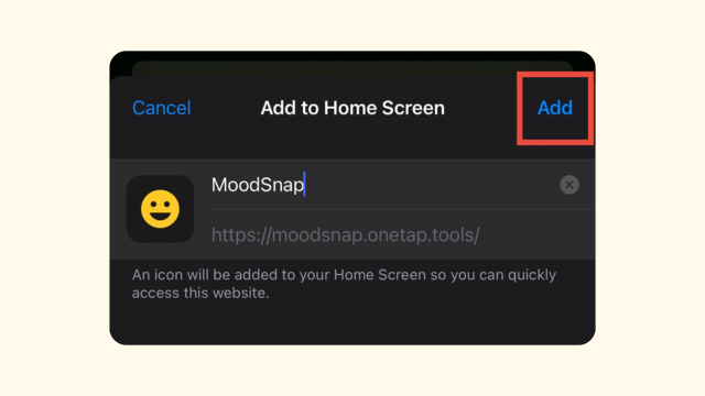 Install MoodSnap on iOS: Step 3 iOS installation step 3